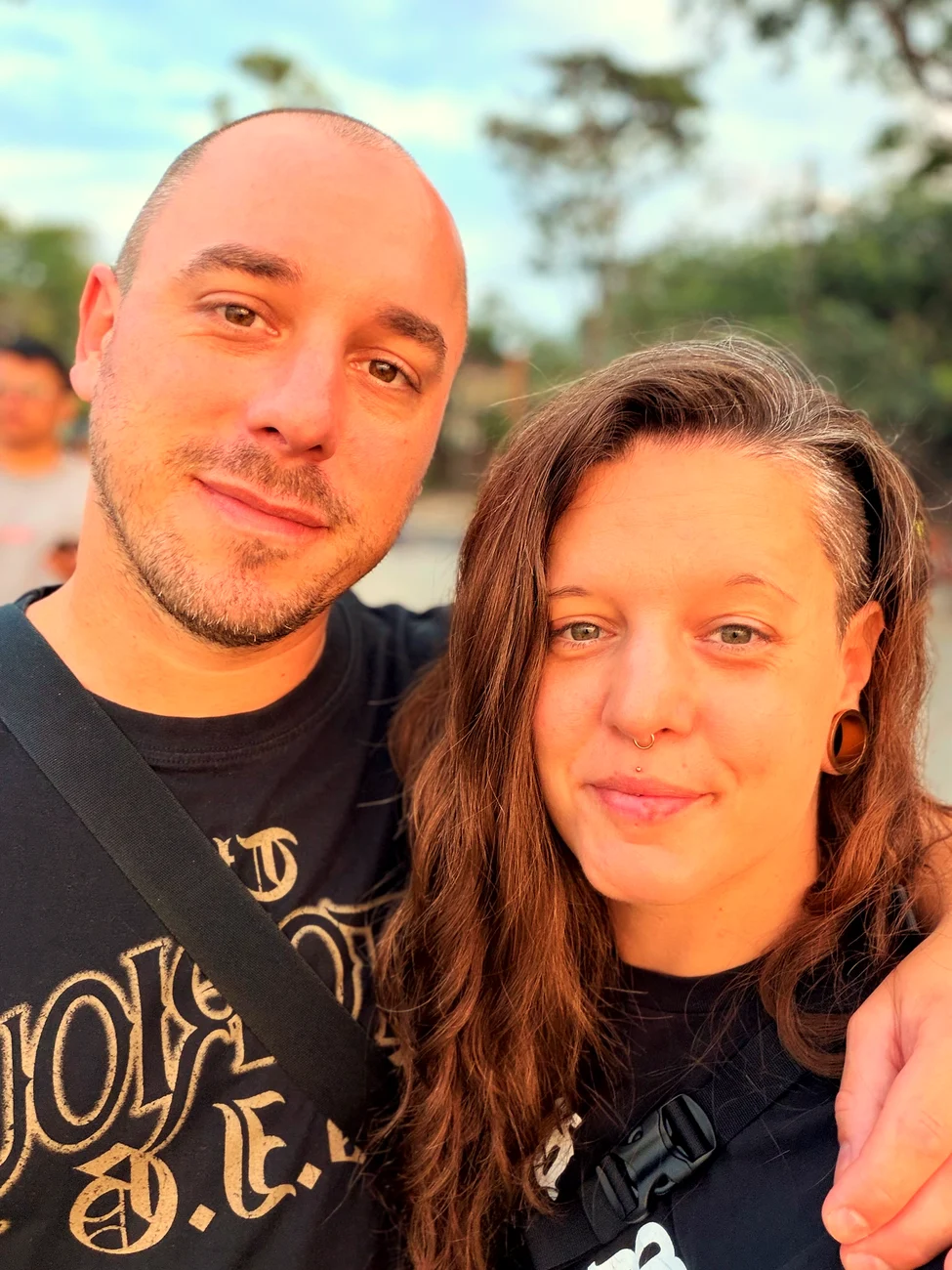 Fabienne und Marc am Strand von Kuta