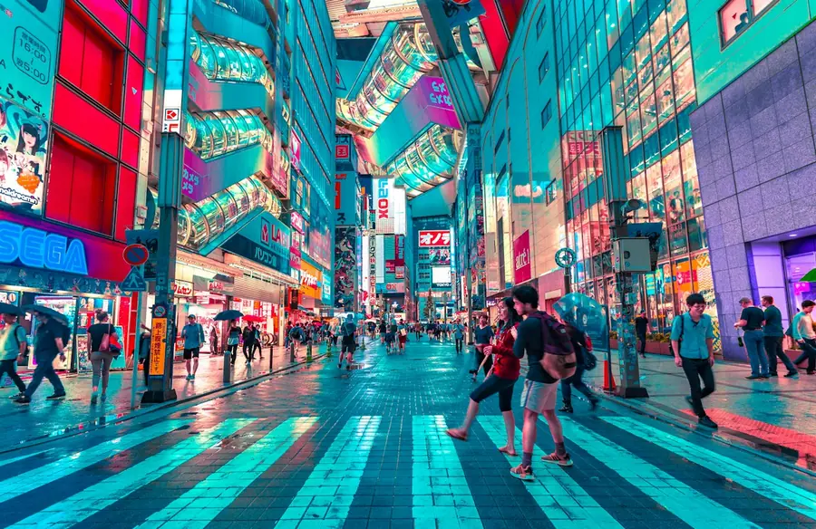 Stadtansicht in Japan